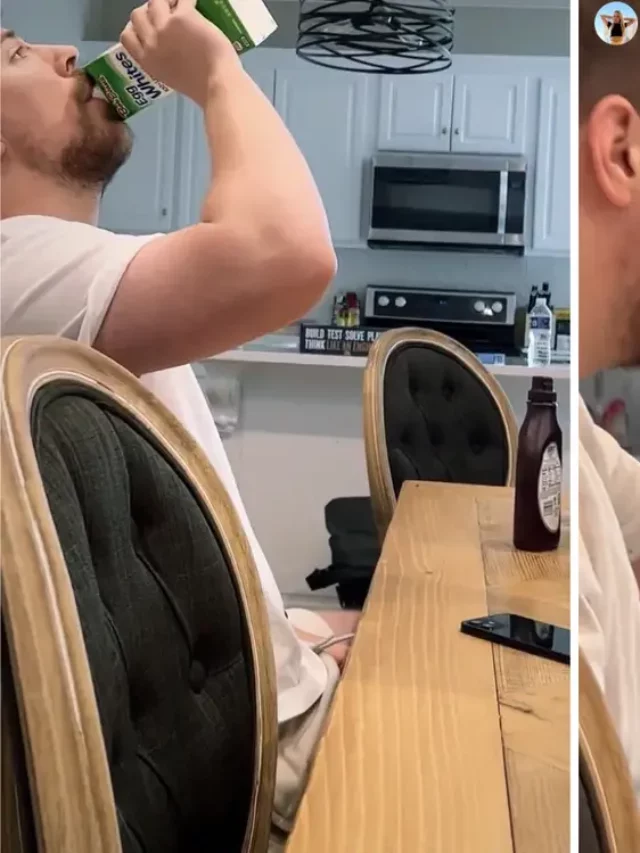 MrBeast was shown guzzling raw egg whites and chocolate syrup by his girlfriend.