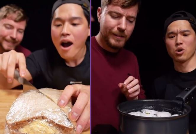 MrBeast and Bayashi_tv Whip Up an Egg-ceptional Tamago Sando Delight!