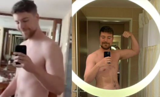 Obese' MrBeast reveals shocking beach bod transformation