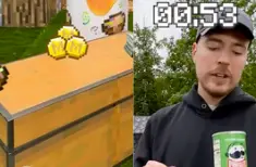 A Whimsical Adventure: MrBeast builds Minecraft Village to Find Mine-coin in real life!