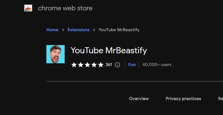 I got the MrBeast chrome extension for