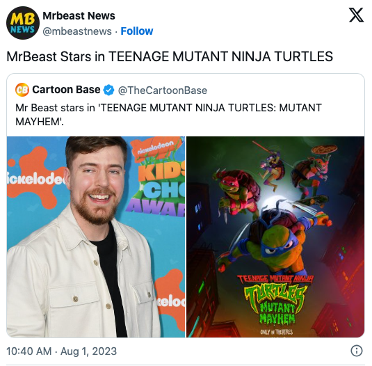 Teenage Mutant Ninja Turtles: this is the unexpected cameo of MrBeast that  has surprised the audience - Meristation
