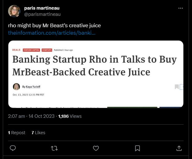 Rho Technologies in Talks to Acquire MrBeast-Backed Creative Juice