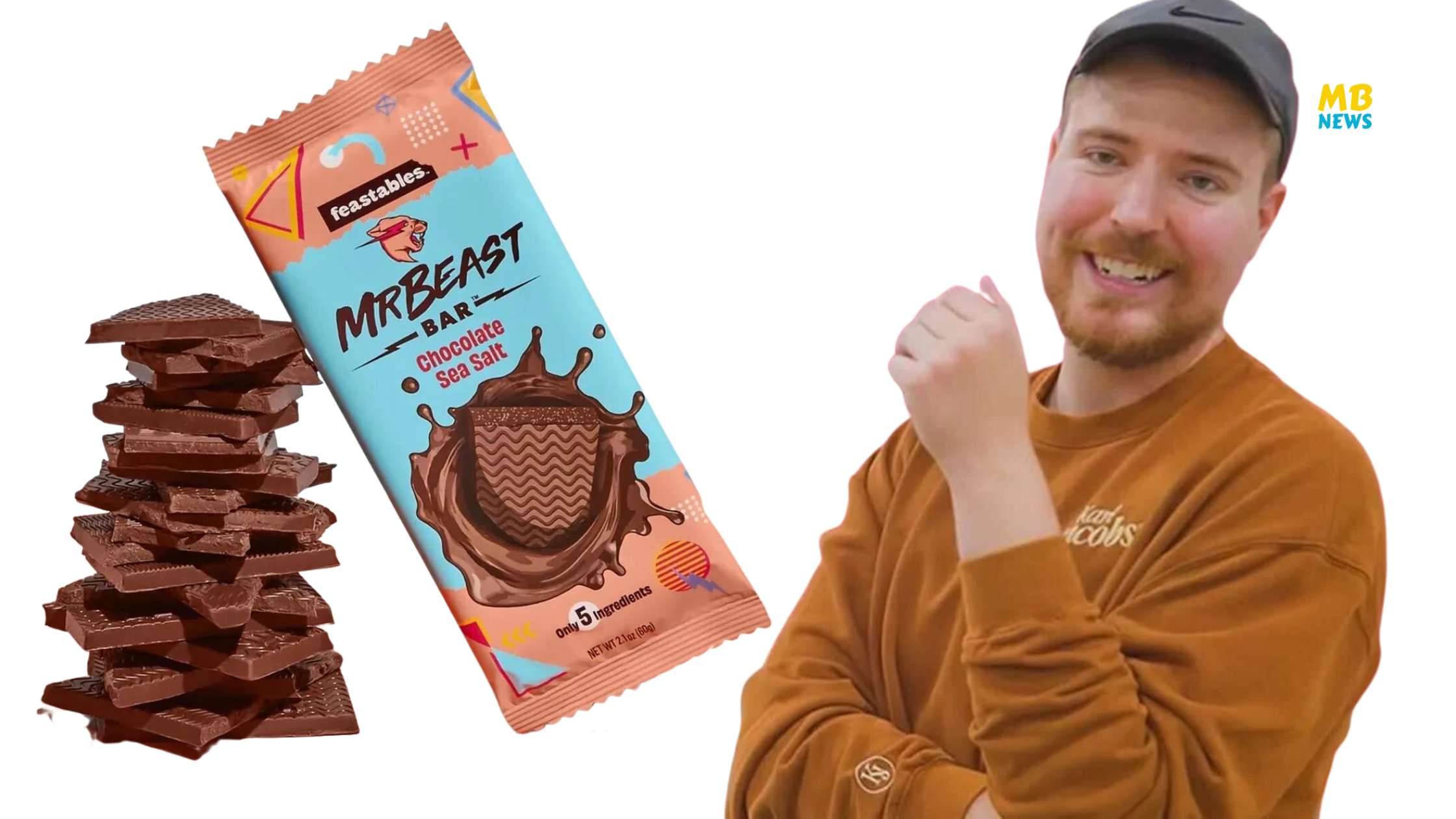 Feastables MrBeast Sea Salt Dark Chocolate Bar 2.1 oz 60g 1 Bar