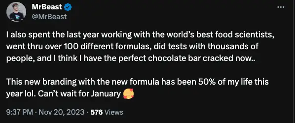 MrBeast Updating Feastables Branding In January Next Year and Perfect Chocolate Bar Formula!
